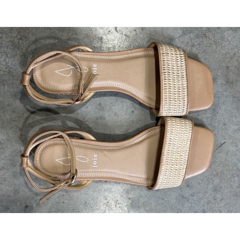 Joie Womens Size 8 Sandals Ivy Tan Boho Block Heel Ankle Strap