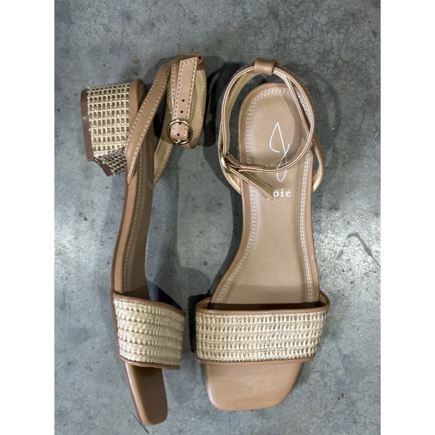 Joie Womens Size 8 Sandals Ivy Tan Boho Block Heel Ankle Strap