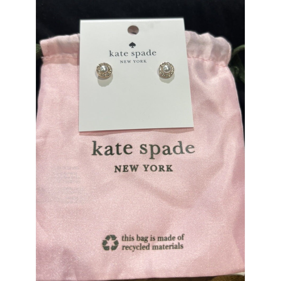 Kate Spade Round Small Rose Gold Tone You Are A Gem Earrings KE996