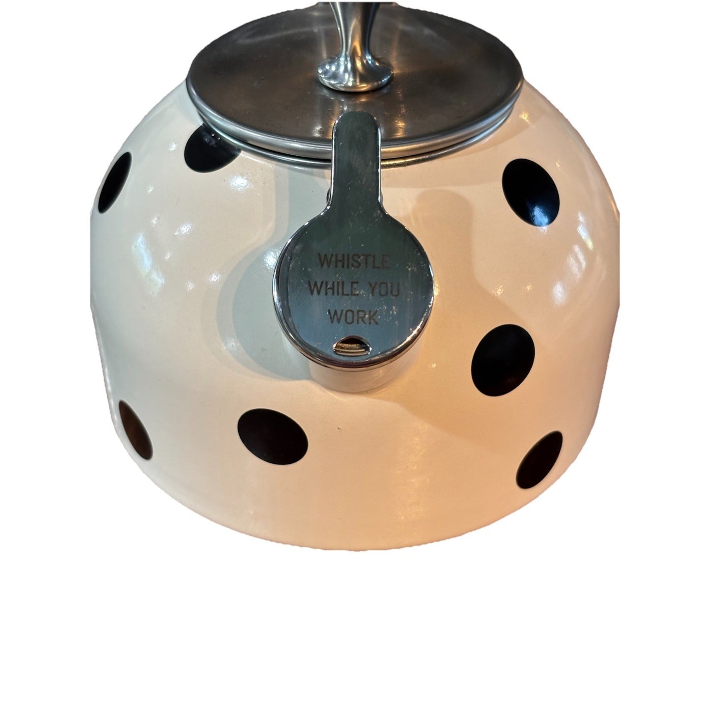 Kate Spade Lenox Tea Kettle. New York Deco Dot. Black Dots.