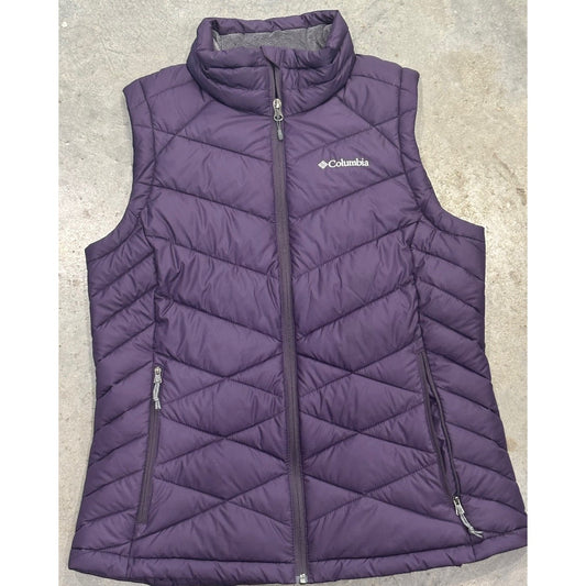 Columbia Puffer Vest Womens Large Purple Omni Heat