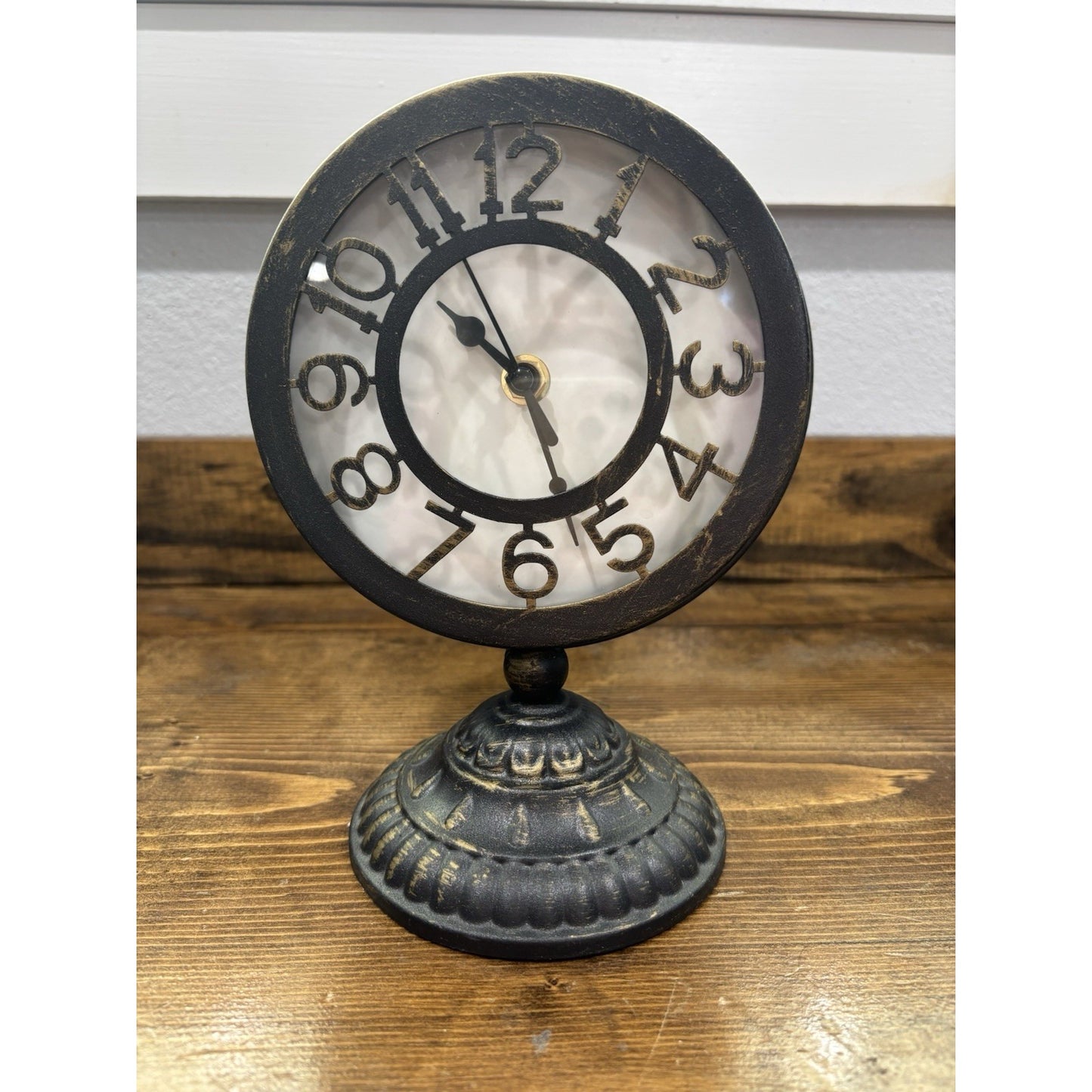Small Metal Faux Antique Mantel Clock