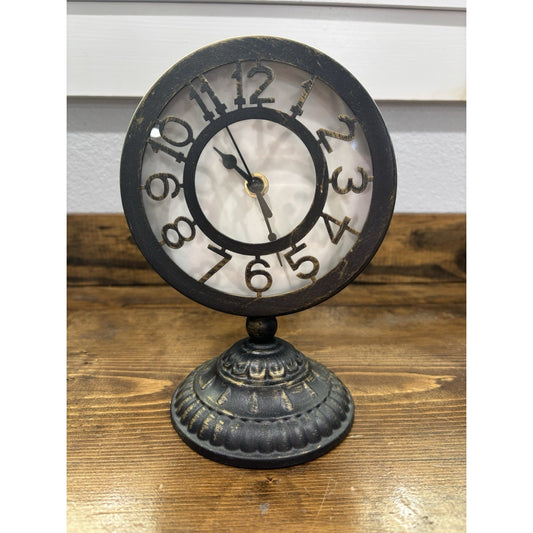 Small Metal Faux Antique Mantel Clock