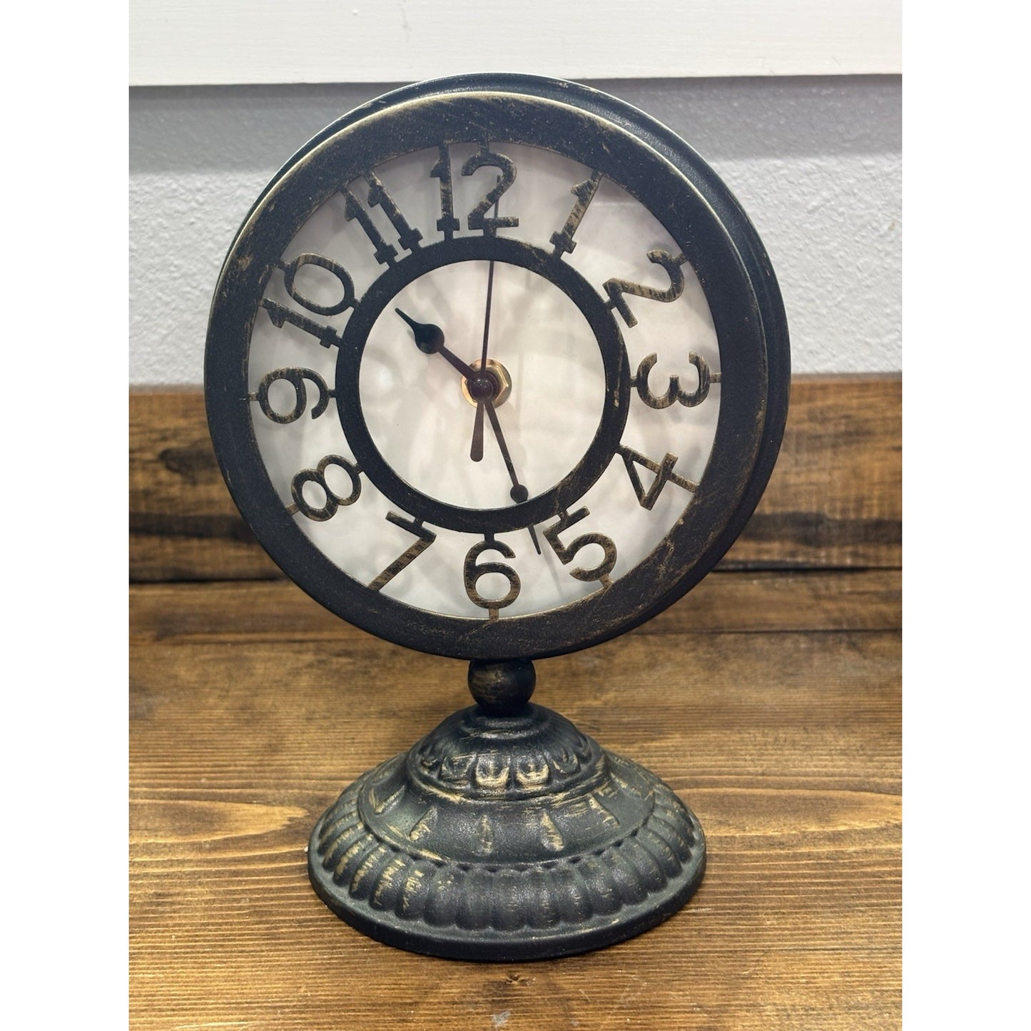 Small Metal Faux Antique Mantel Clock