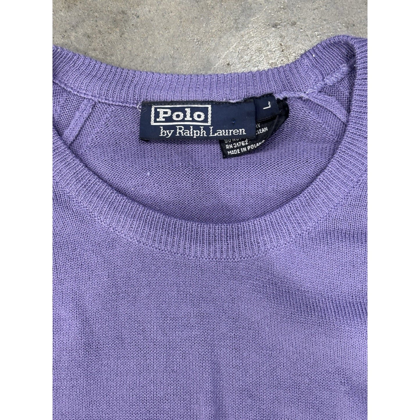 Ralph Lauren Polo Boys Large 10-12 Purple Crew Neck Purple Sweater
