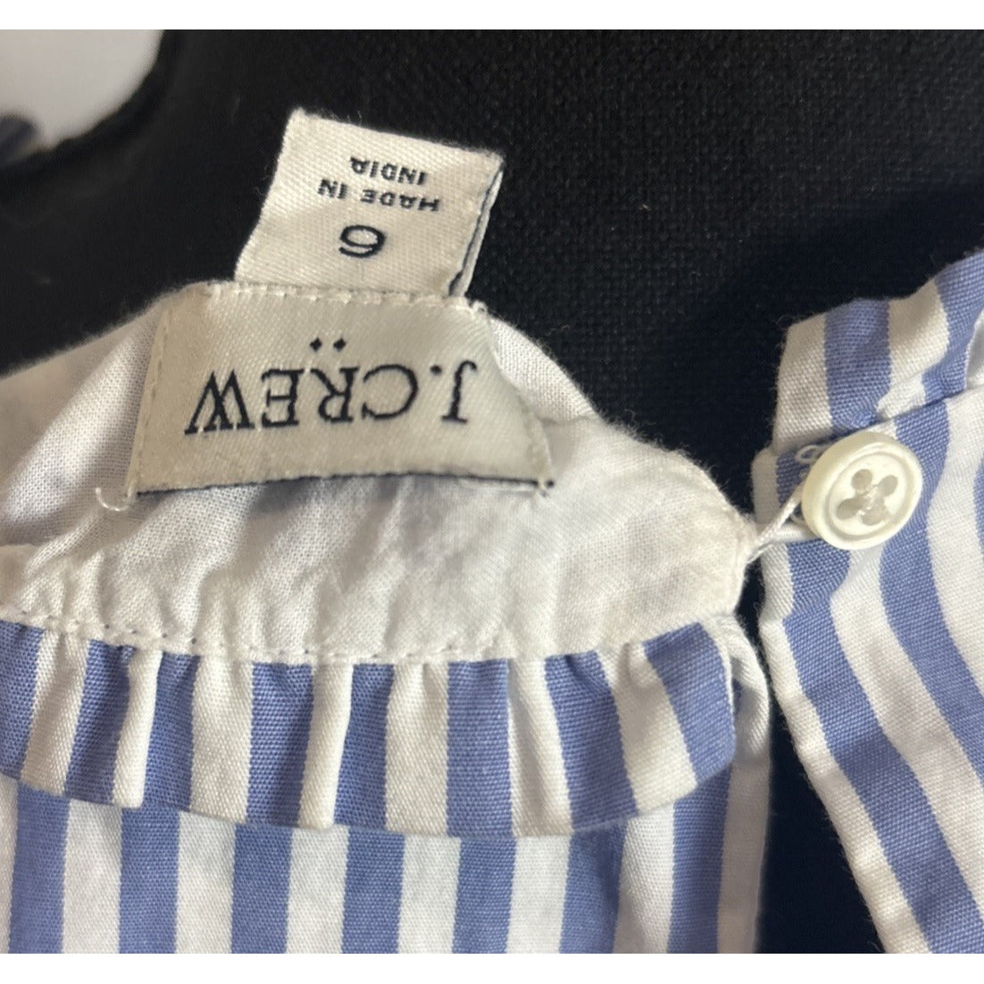 J.Crew Sleeveless Dress Midi Striped Tiered Lined Pockets Cotton Size 6