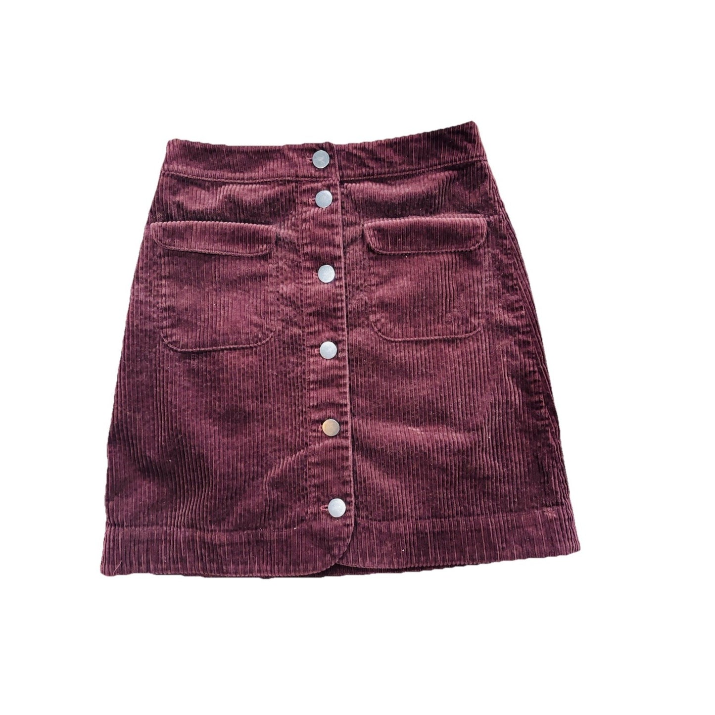 - LOFT Above the Knee Corduroy Skirt in Maroon Size 0