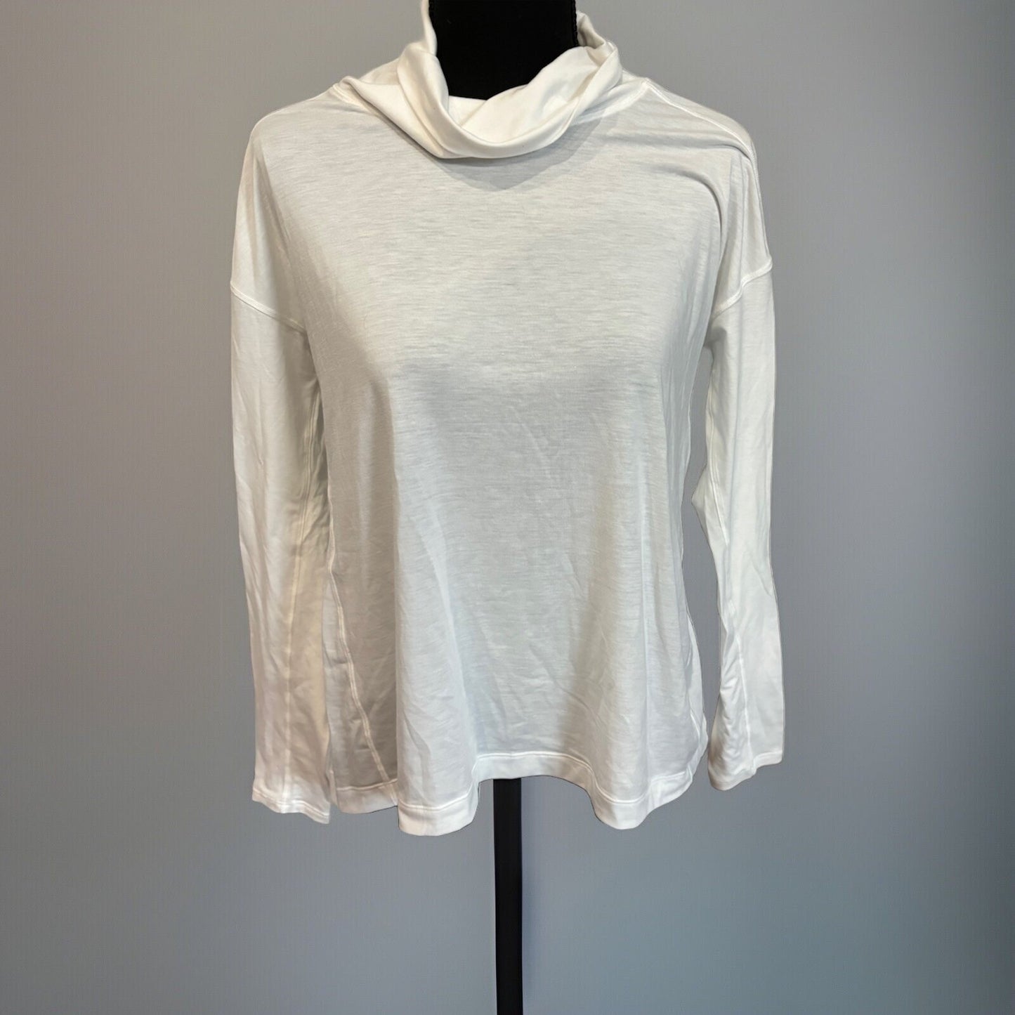 Lululemon Cowl Neck Top White With Back Split Size 4