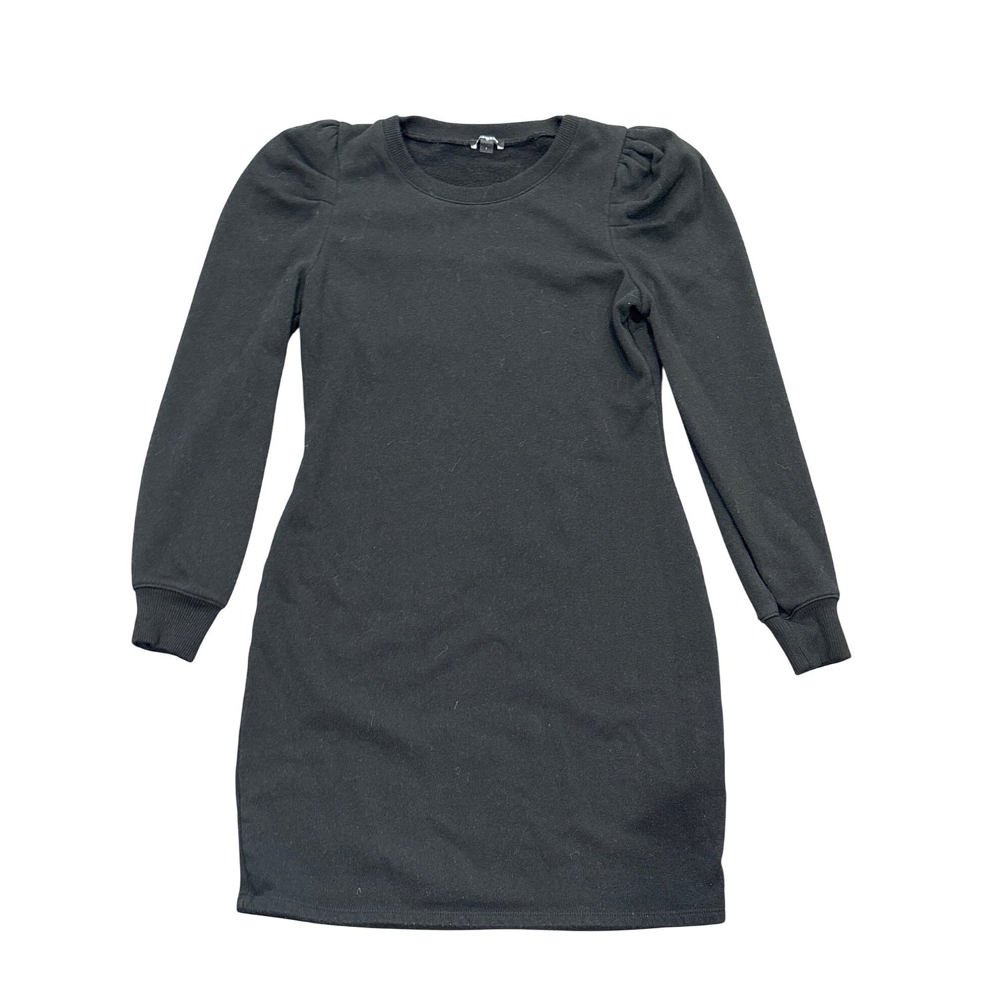 Express Black Long Sleeve Puff Shoulder Sweatshirt Dress S