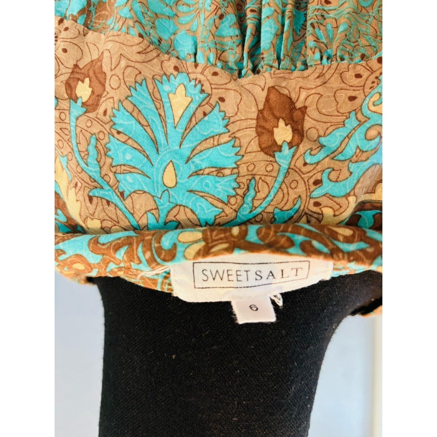 Sweet Salt Viscose  V-Neck Floral Tiered Maxi Dress Womens  Size 6