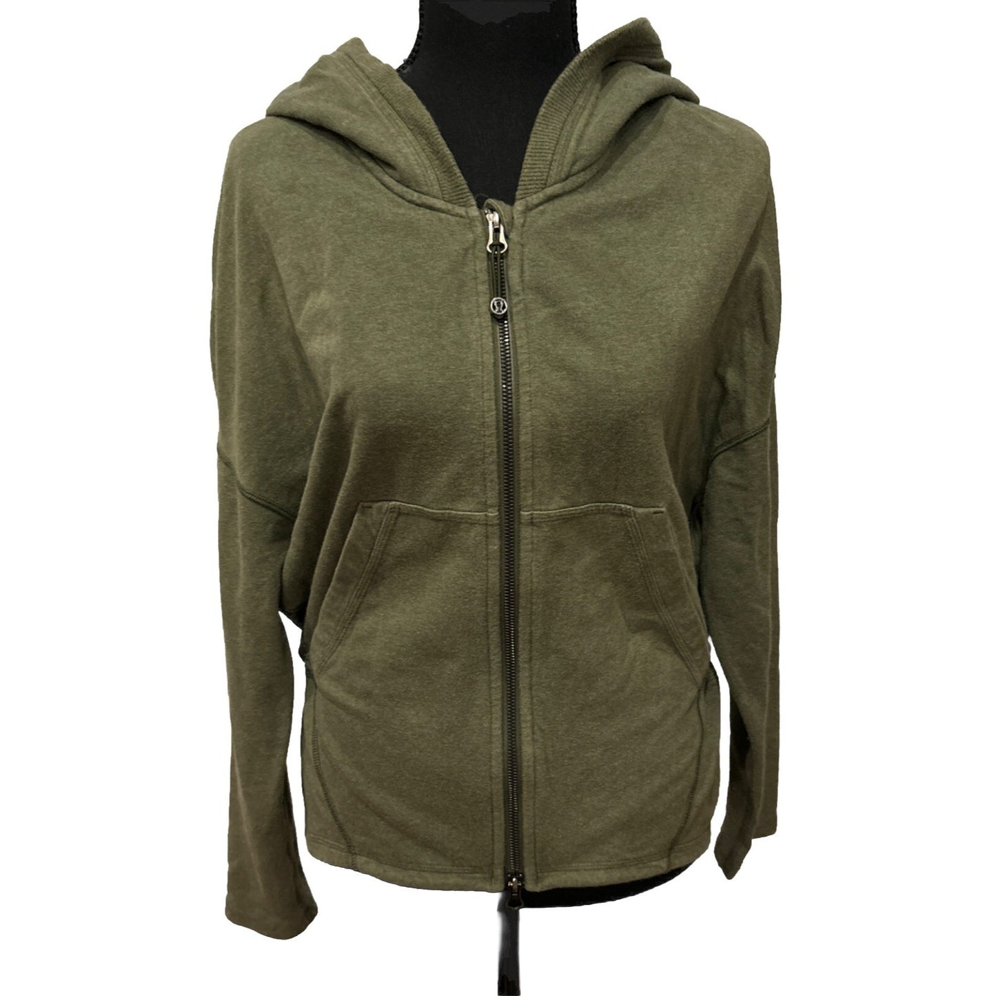 Lululemon HOLD YOUR OM HOODIE Jacket ~ Heathered Fatigue Green Size 4