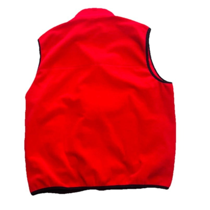 Izod Sweater Men Large Adult Red Full Zip Fleece Sleeveless Polyester Vest