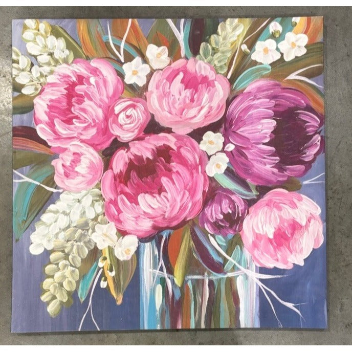 Vibrant Floral Canvas Wall Art 20 In X 20 In