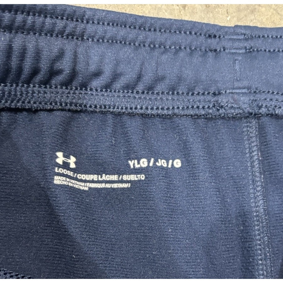 Under Armour Boy's Straight Black Fleece Lined Elastic Waist Sweatpants Size YL