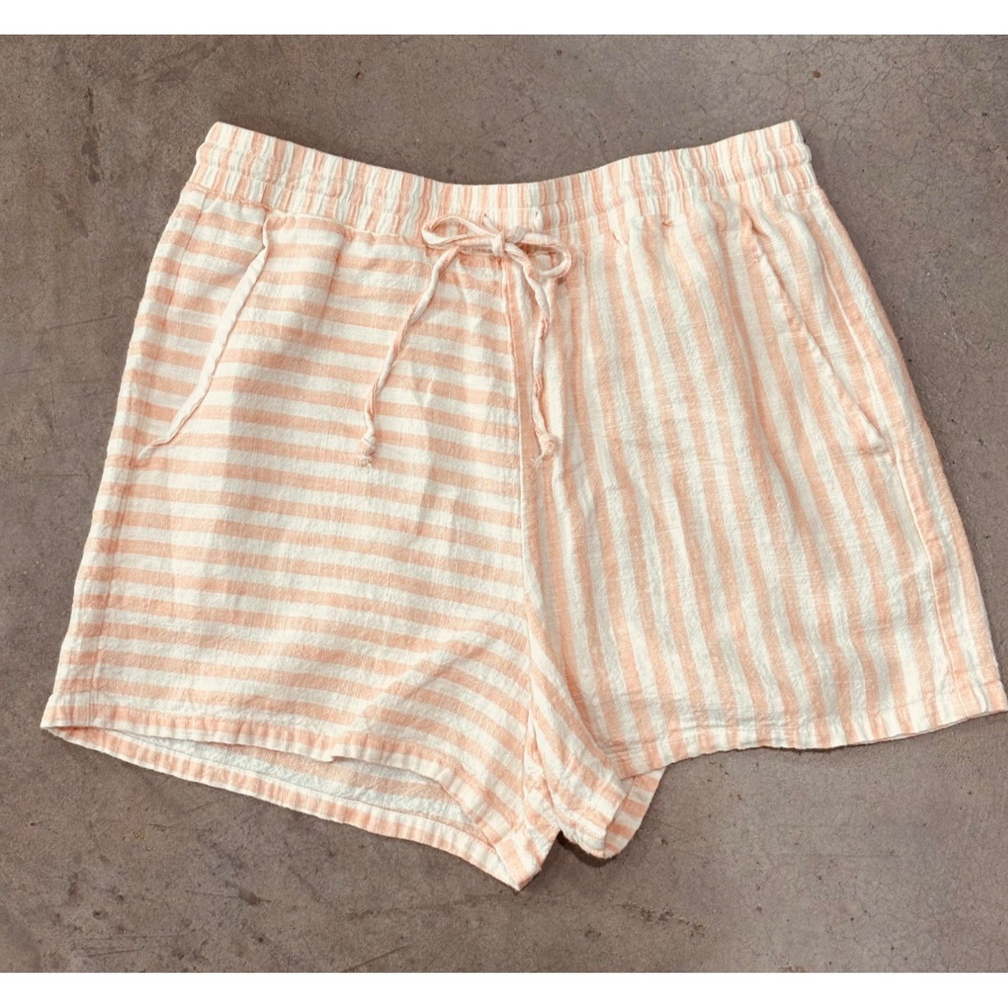 GB Womens Striped Button-Up Shirt & Shorts Set size small