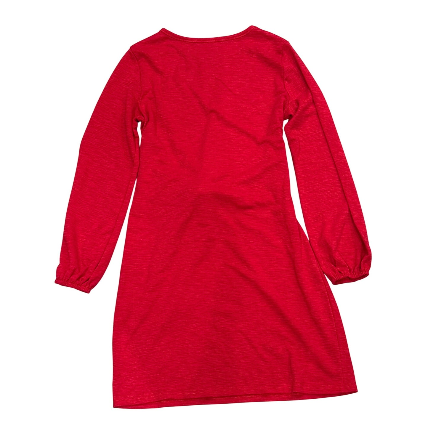 Pretty Garden Small  Red Long Sleeve Knit Dress With Waist Tie Detail