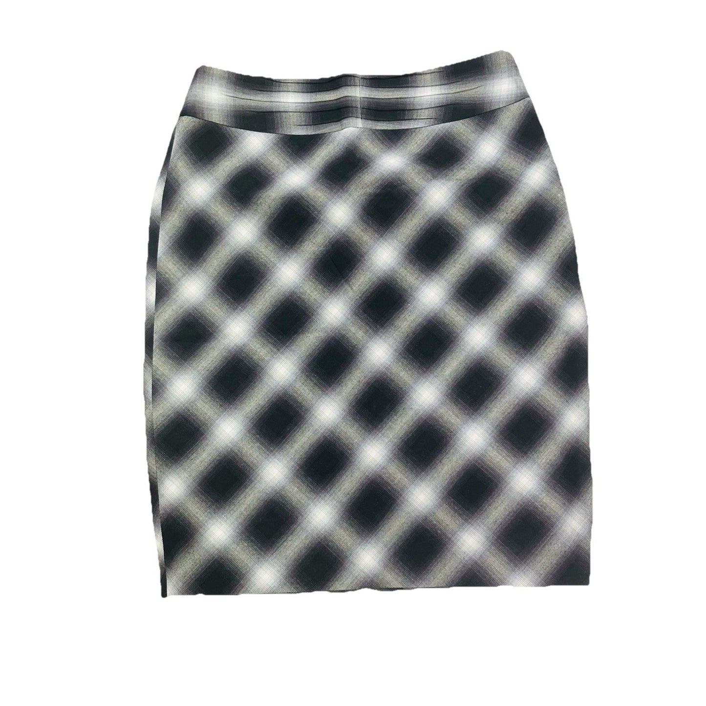 NWT The Limited Woman’s Size 6 Black  Plaid Pencil Skirt Back Slit, Side Zipper