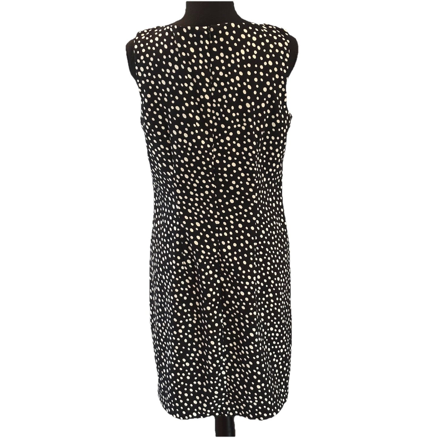 Polka Dot  Shift Dress, A-line, AB Studio Knee Length Office 10 Modest Sheath