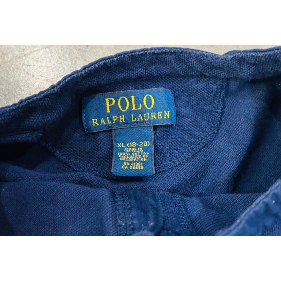 Polo RALPH LAUREN Navy Blue Henley Boys Size XL 18-20  "EUC"