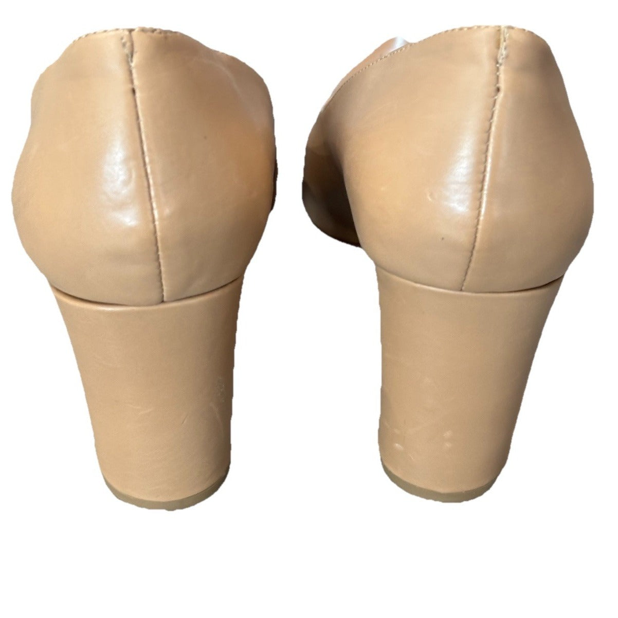 Antonio Melani Haynes Nude Leather Block Heels Size 7