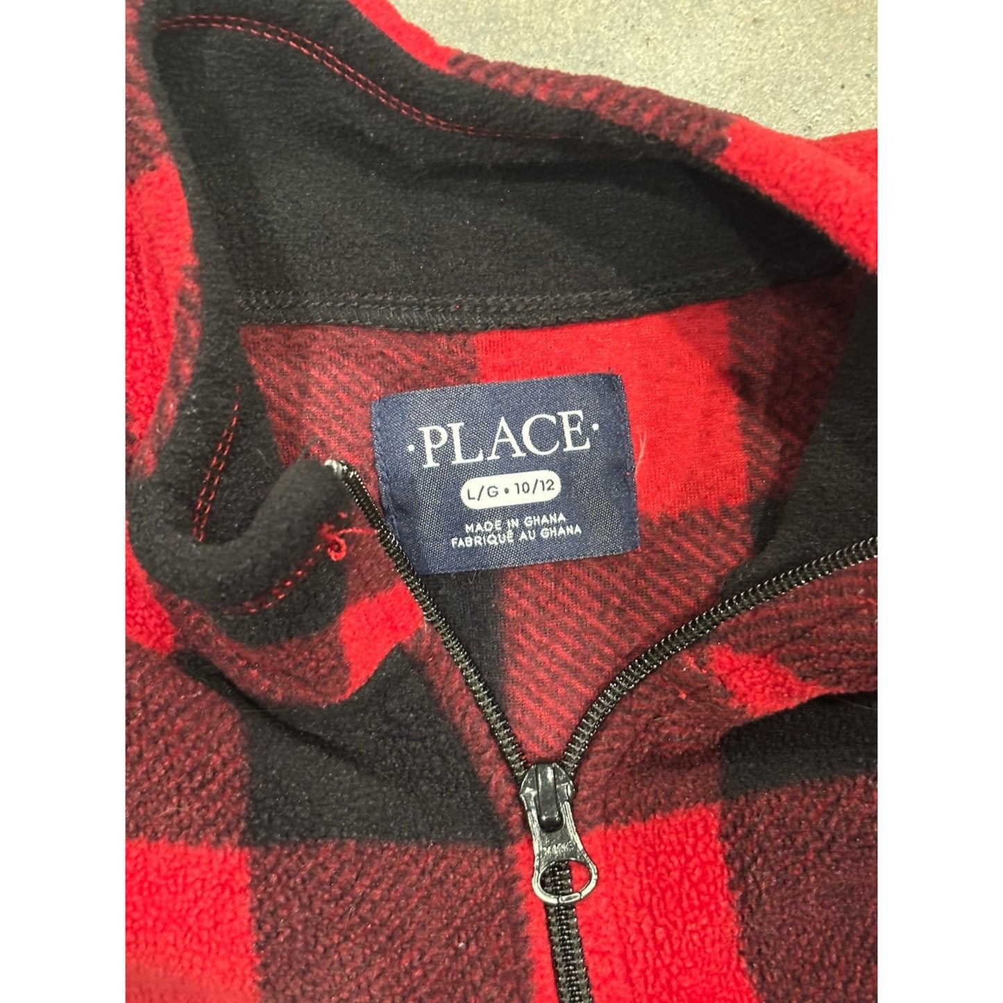 The Children’s Place Buffalo Plaid Fleece Half Zip Pullover Large