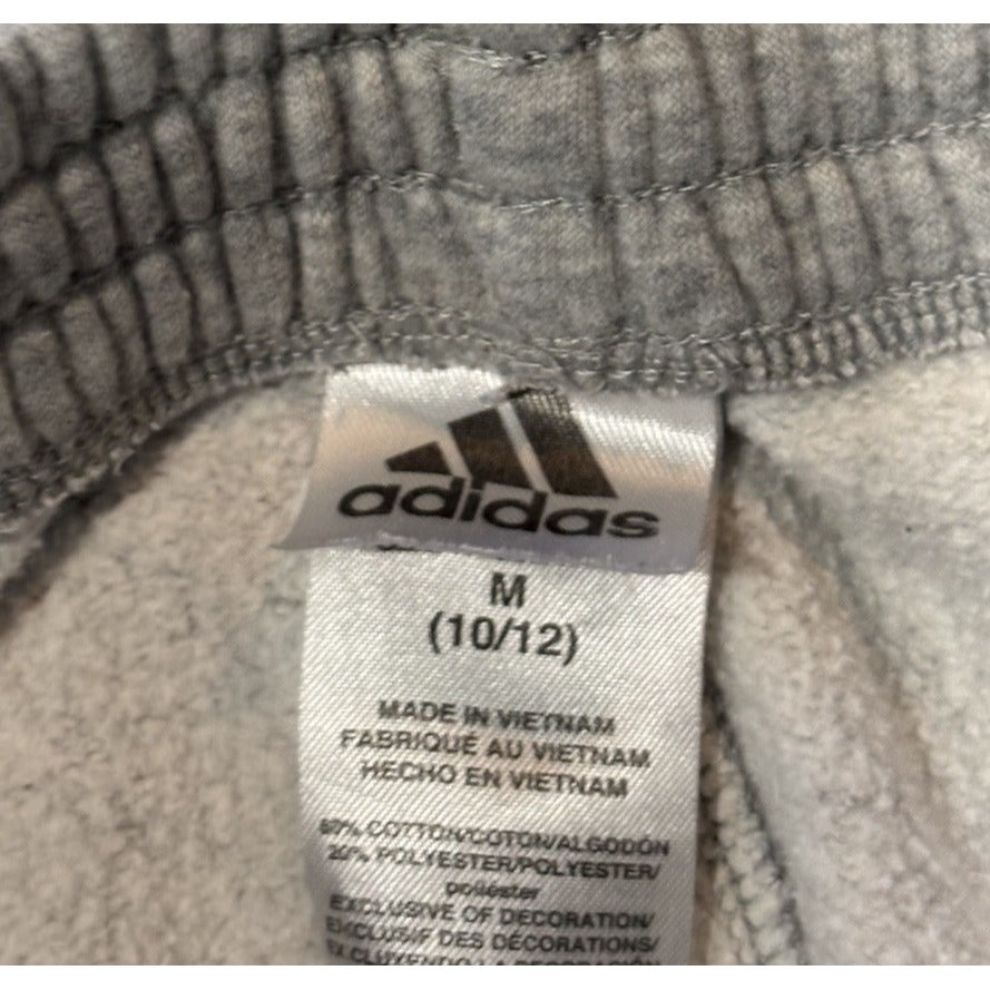 Adidas 3 Stripe Fleece Joggers In Gray Size YM