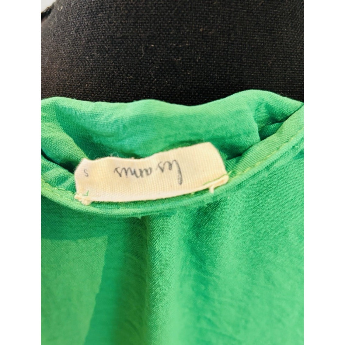 Les Amis Green Blouse Short Sleeve Size Small