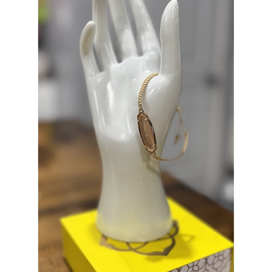 Kendra Scott Tan Corded Braided Friendship Bracelet With Champagne Stone