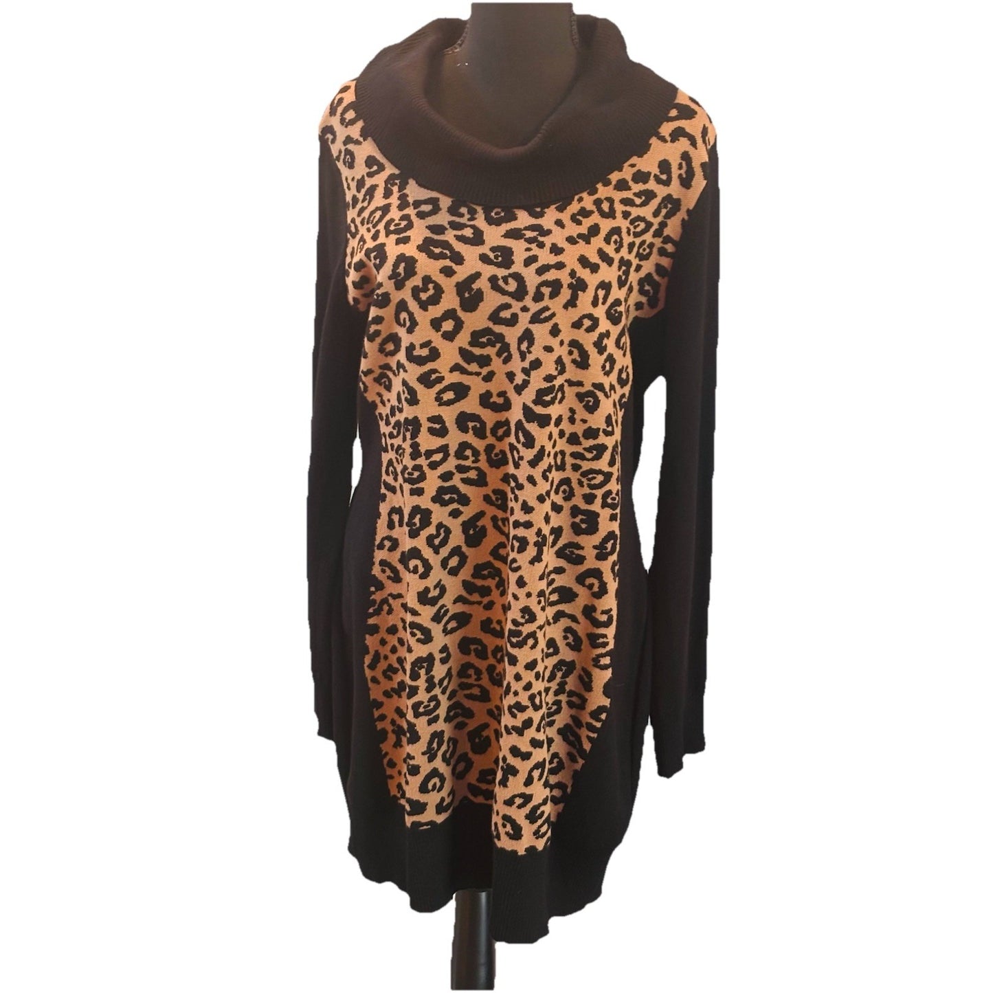 By & By animal print sweater dress XXL