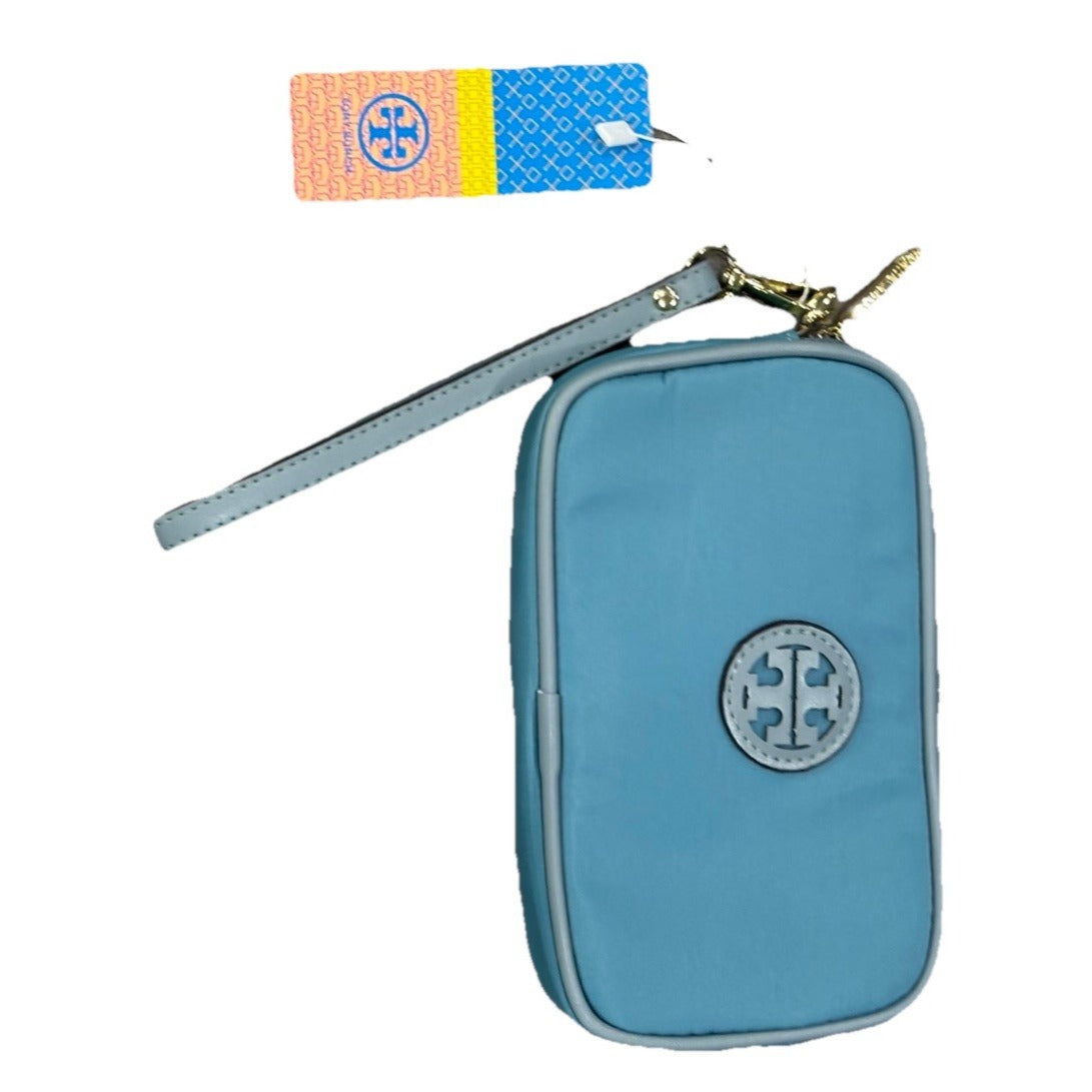 Tory Burch Satin Wristlet Turquoise NWT