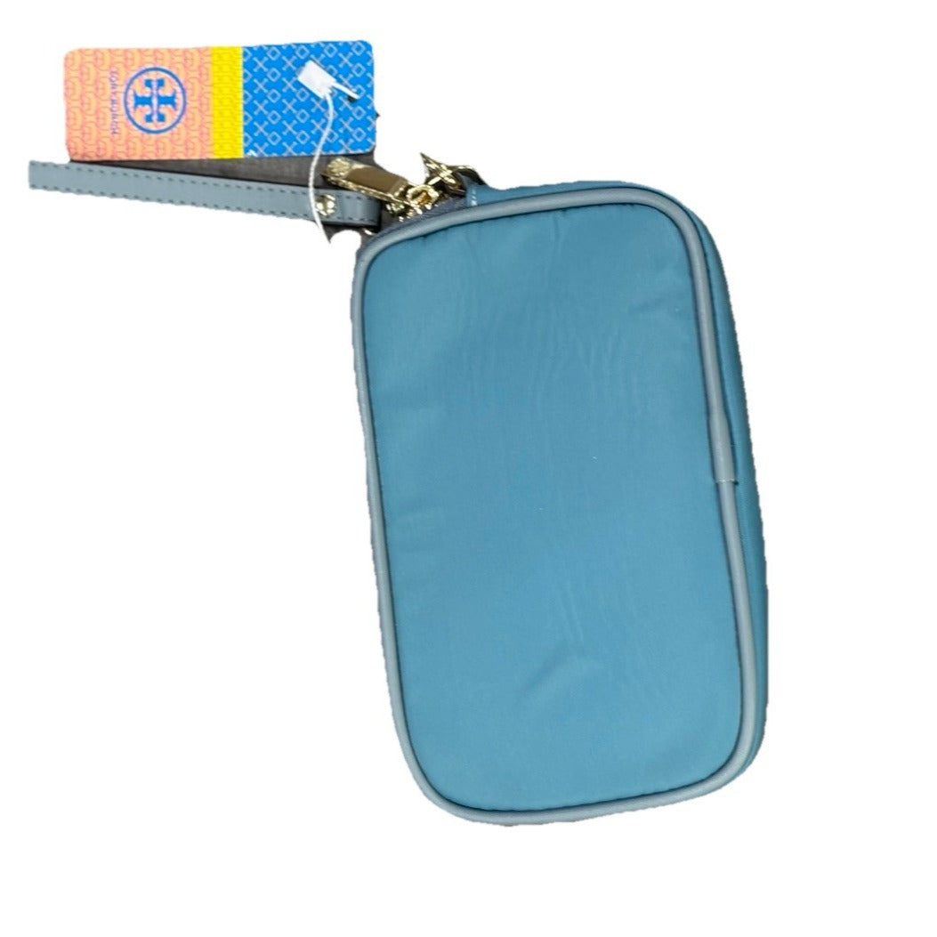 Tory Burch Satin Wristlet Turquoise NWT