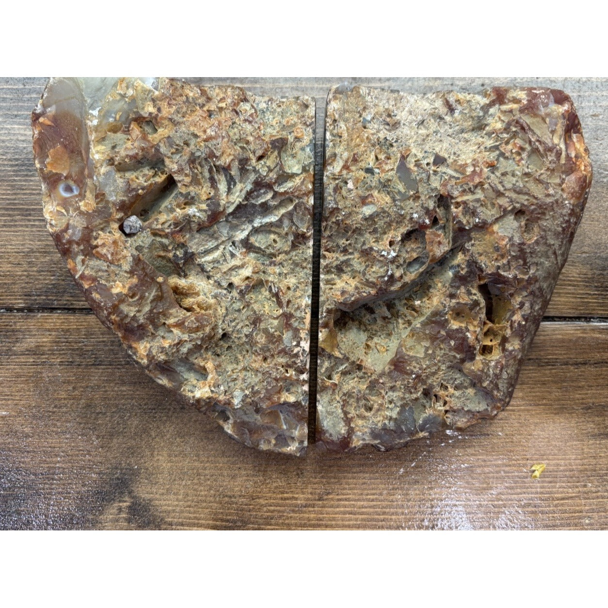 Natural Polished Agate Geode Heavy Rock Bookends - Beautiful For Book Display