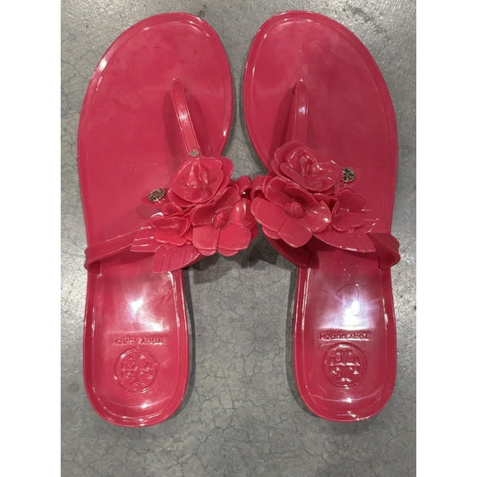 Tory Burch Hot Pink Blossom Jelly Sandals Size 8
