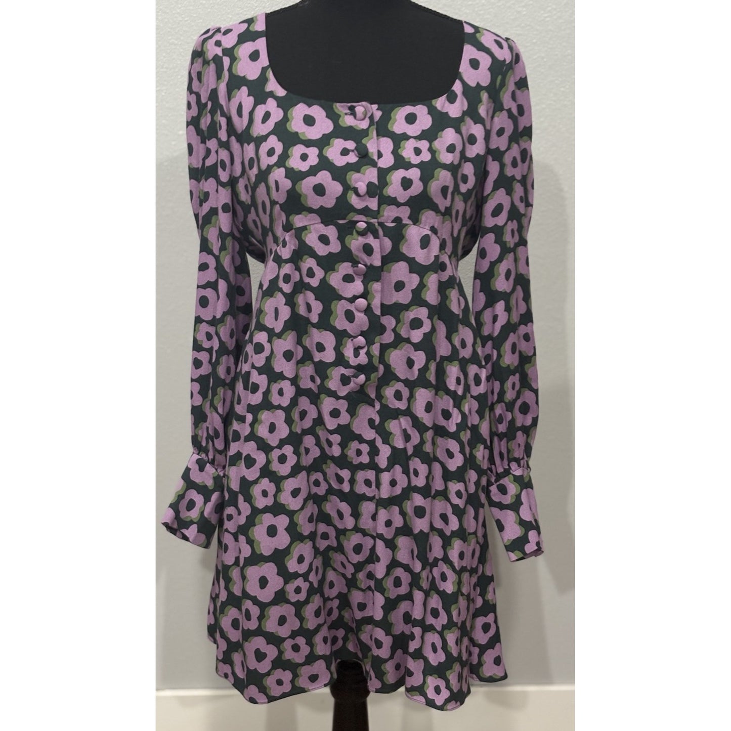 Kate Spade Flaire Flora Fluid Mini Dress Deep Spruce 6