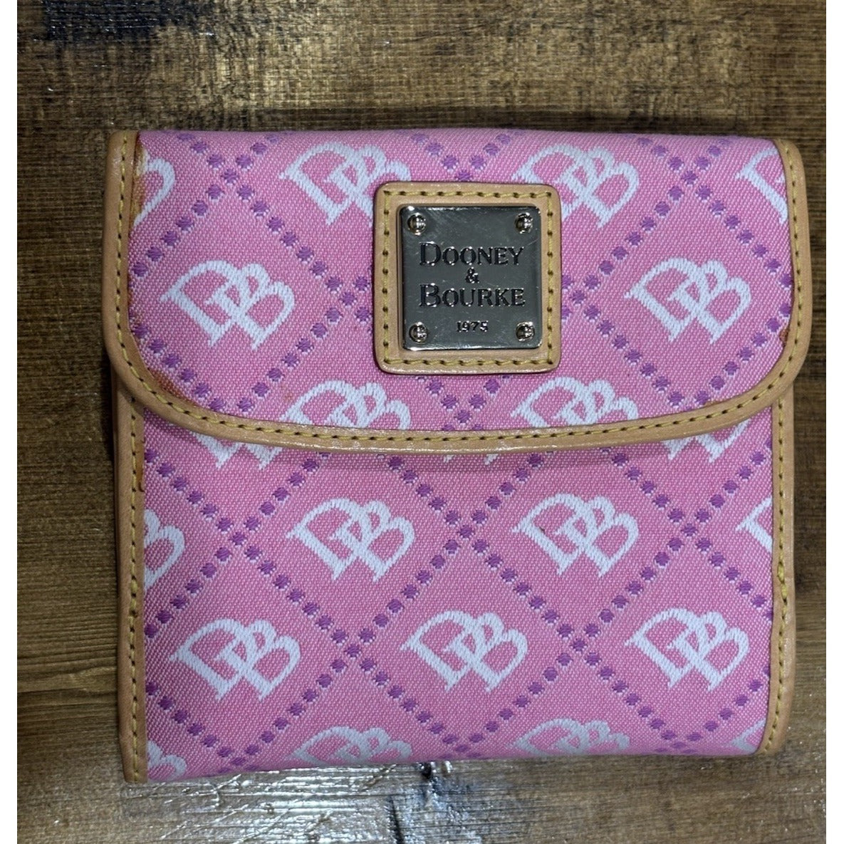 Dooney and Bourke Wallet Pink And Purple Canvas NWT