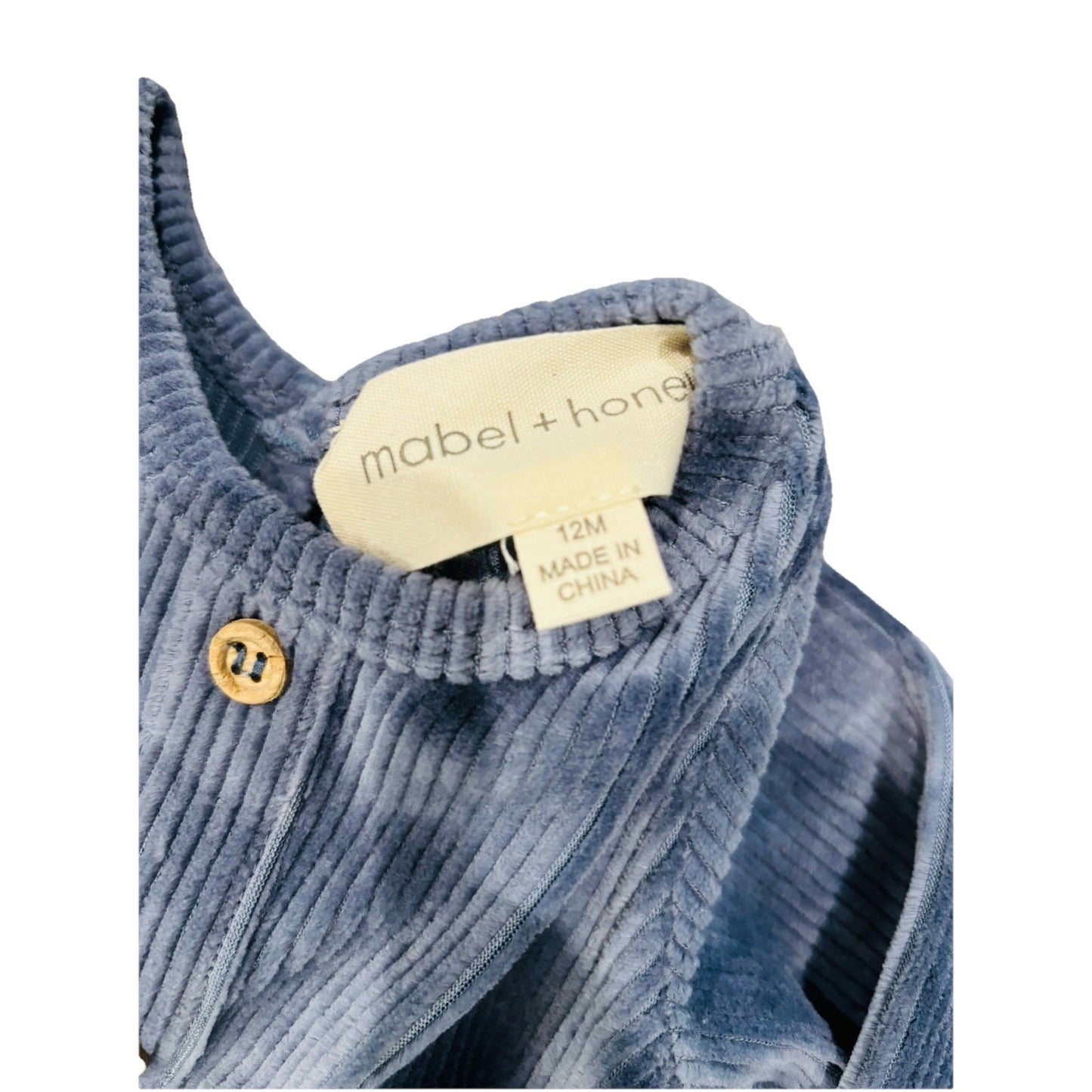 NWT Mabel + Honey Skylar Brothers Soft Blue Romper Baby Boy Size 12m