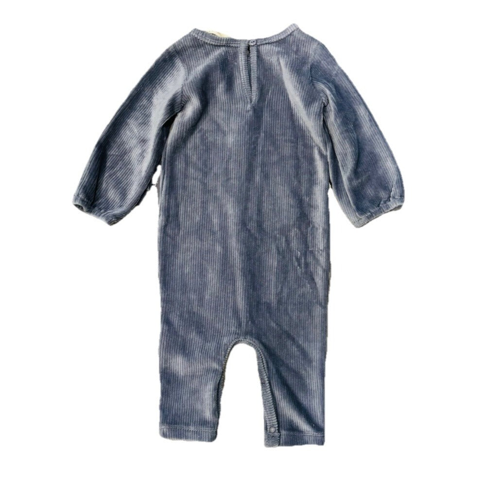 NWT Mabel + Honey Skylar Brothers Soft Blue Romper Baby Boy Size 12m