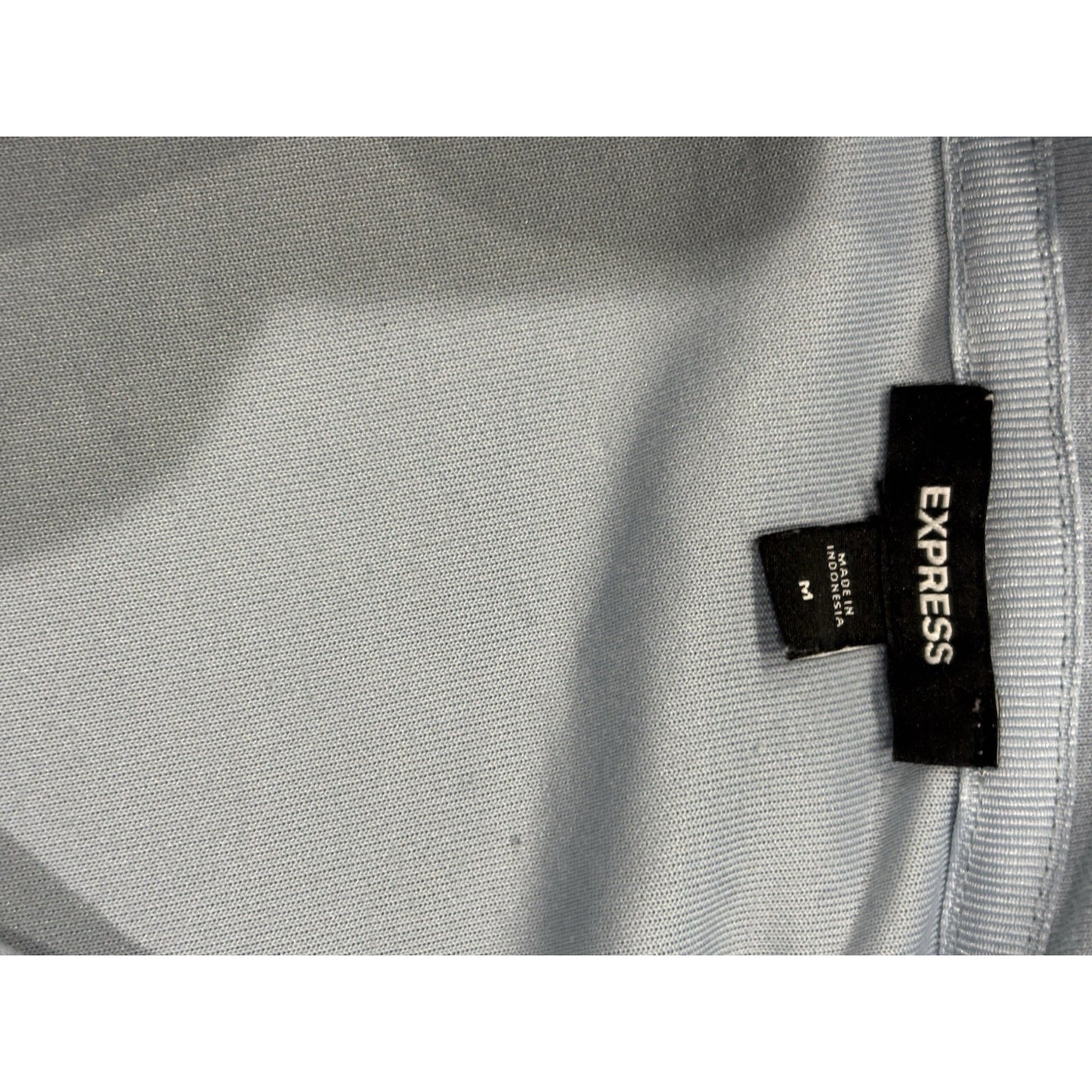 Express 3/4 Zip Short Sleeve Top Super Soft Light Blue