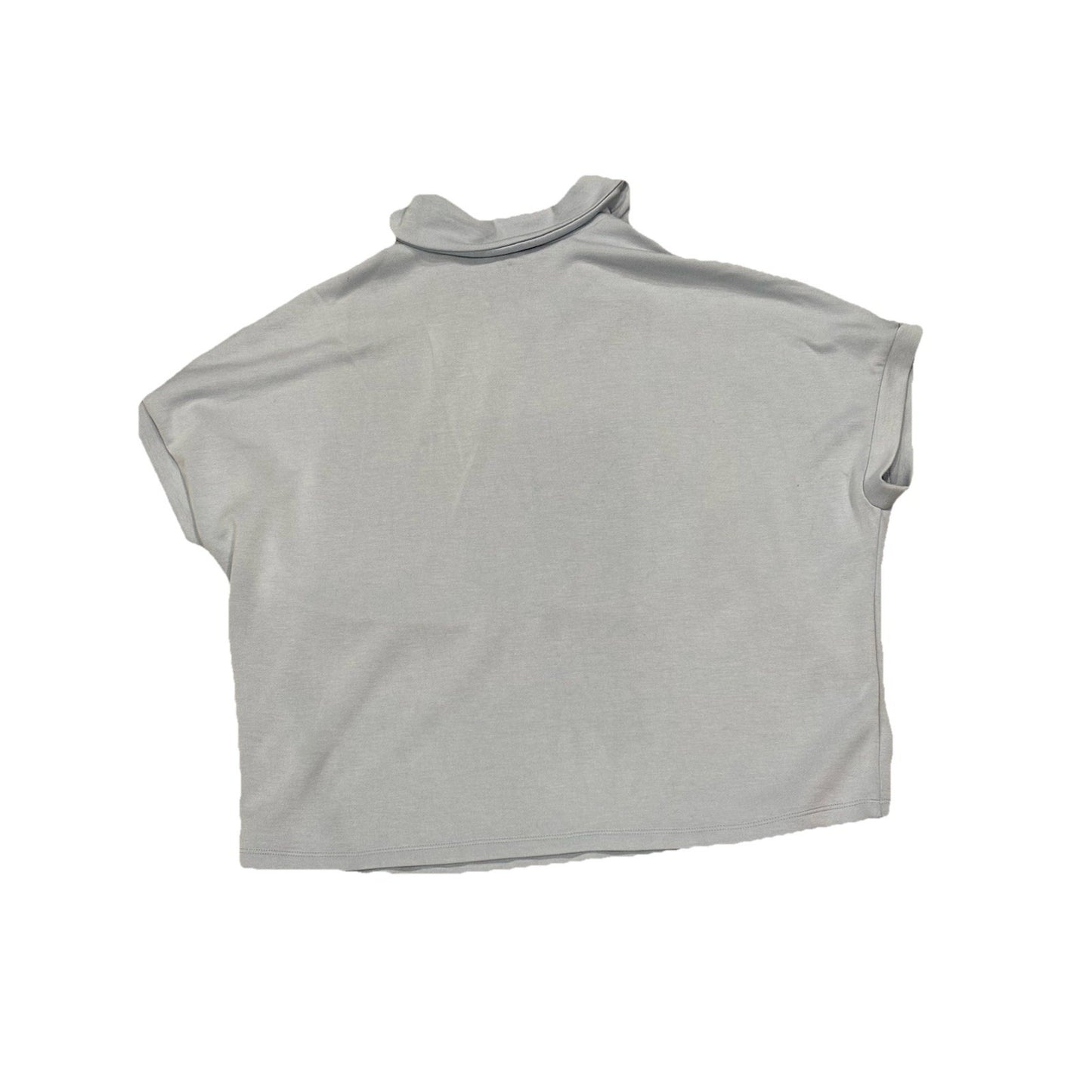 Express 3/4 Zip Short Sleeve Top Super Soft Light Blue