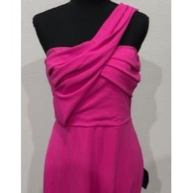 One-Shoulder Fuchsia Pink Long Jumpsuit By Lulus
