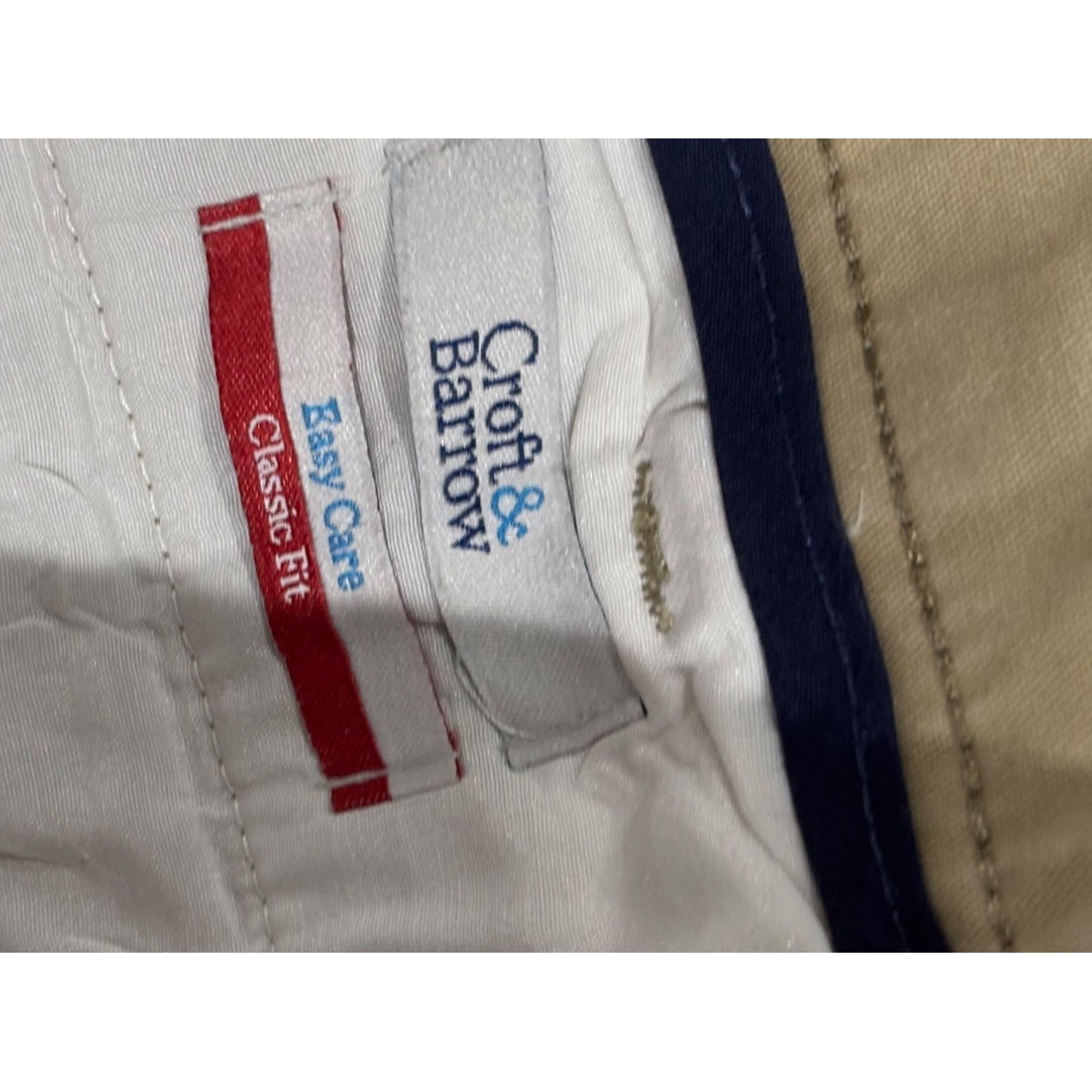 Croft & Barrow Mens Classic Fit Easy Care Khaki Pants 40x32 Cotton/Polyester