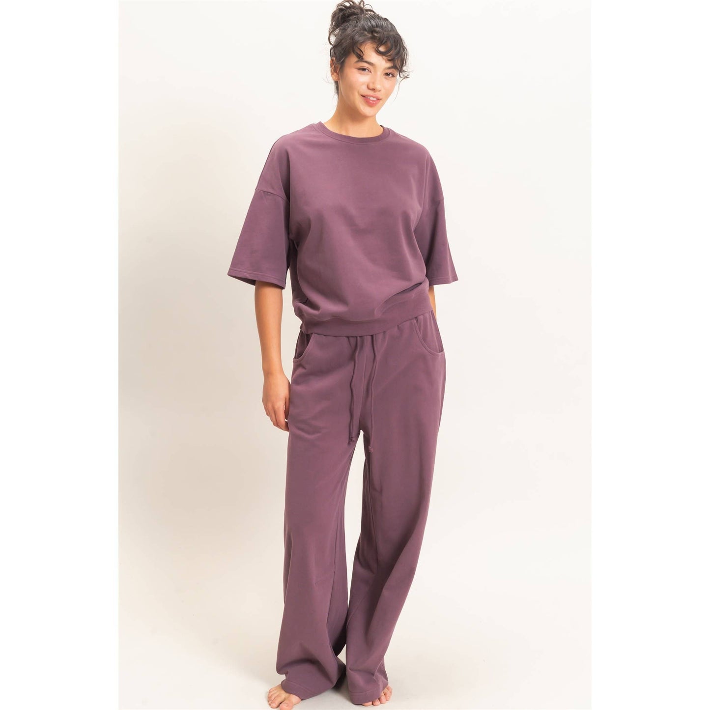 Double Zero Washed Crew Neck Short Sleeve Top