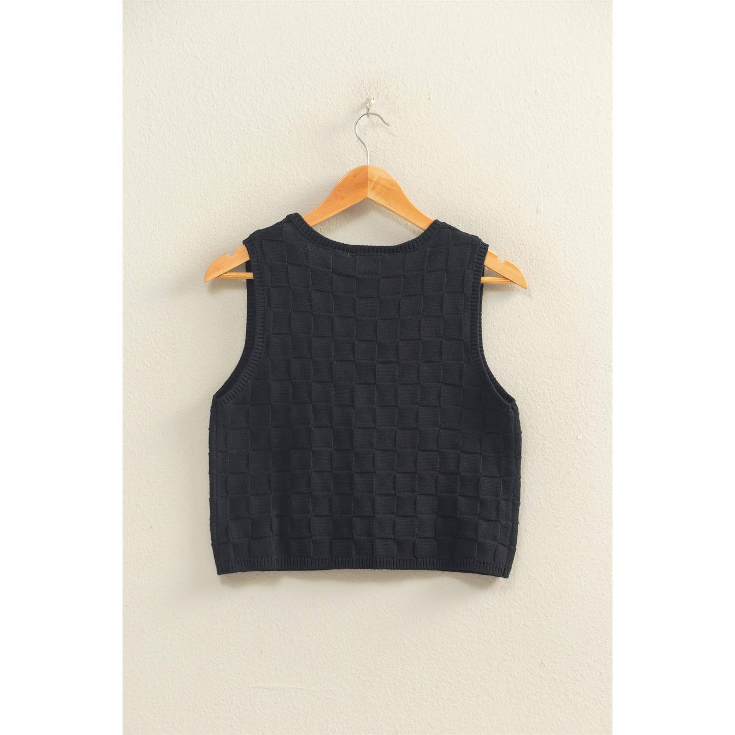 Double Zero Basket Weave V-Neck Sleeveless Vest