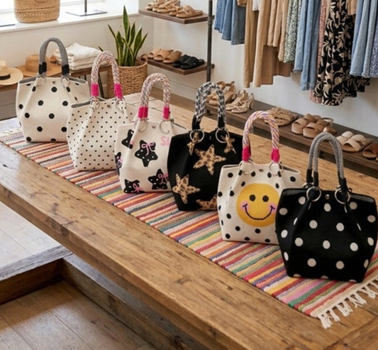 Geometric Knitted Bucket Tote Bag