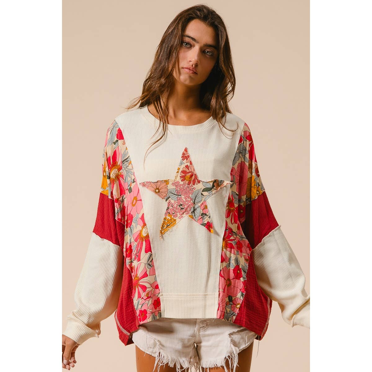 BiBi KNIT AND PRINT MIXED AND MATCH TOP