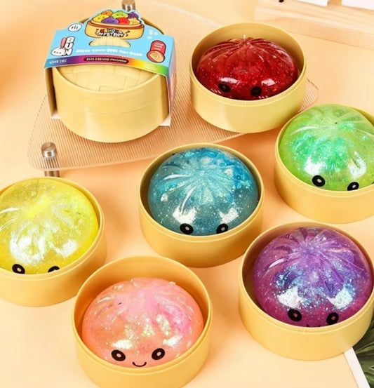 Mystery Glitter Dumpling Bun Stress Relief Squishy