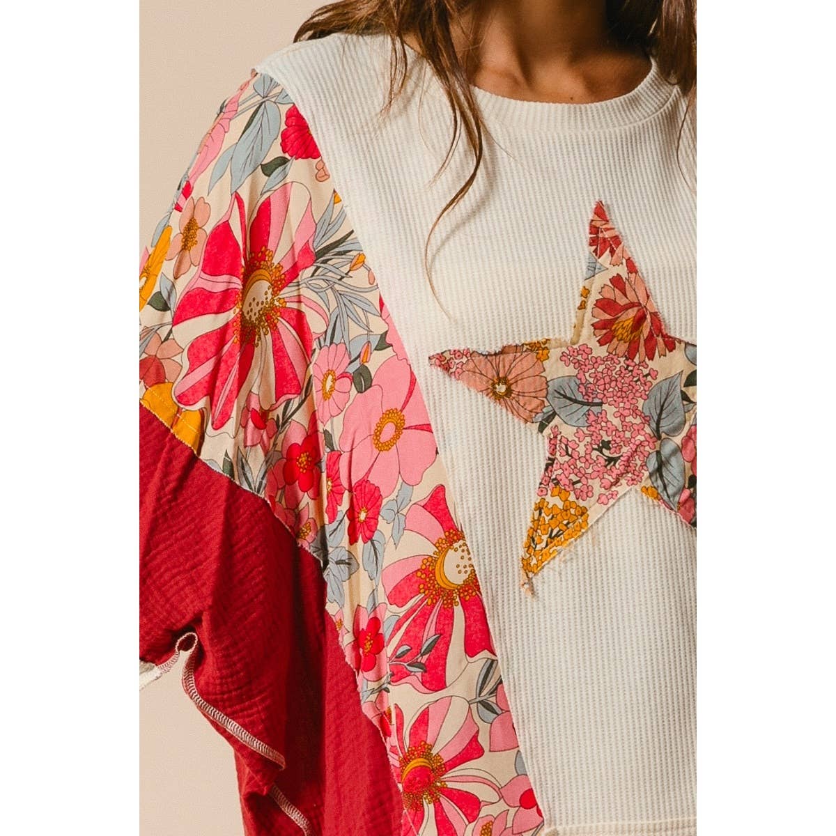 BiBi KNIT AND PRINT MIXED AND MATCH TOP