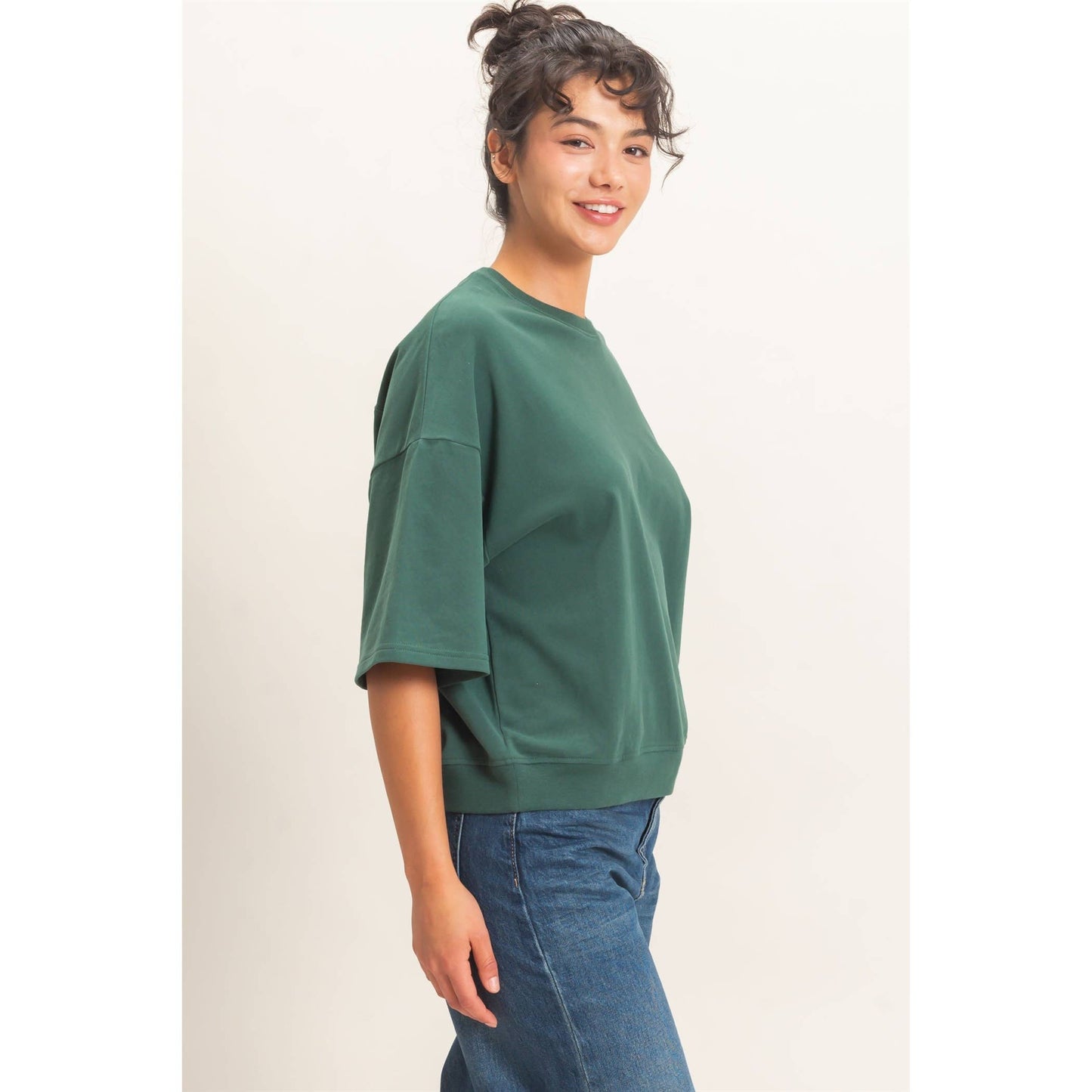 Double Zero Washed Crew Neck Short Sleeve Top