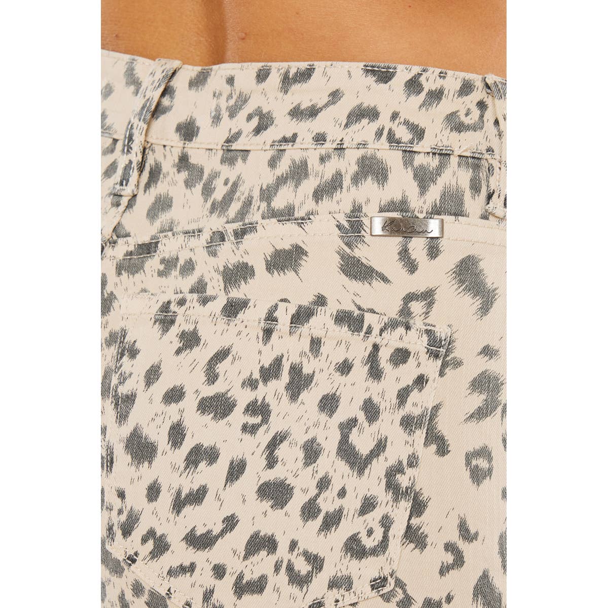 Kan Can High Rise Leopard Printed Denim Shorts KC6279SA-N