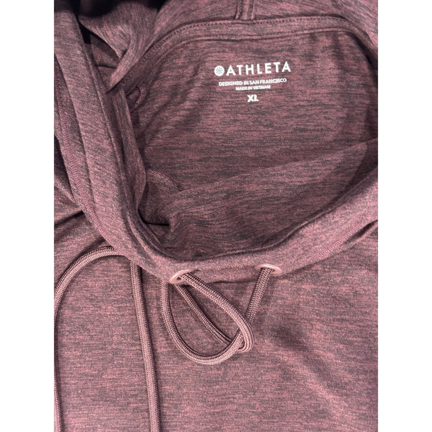 Athleta Hoodie Women’s Maroon Long Sleeve Sweatshirt Pullover High Neck Sz XL